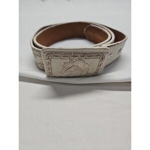 YAC Authentic Mexican Leather Embroidered Belt Western Size 44